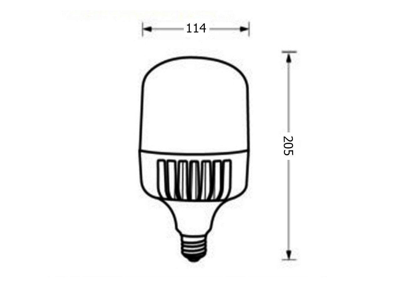 ขนาดหลอดไฟไฮเบย์ LED Highwatt Shop Bulb 40W (เดย์ไลท์) EVE