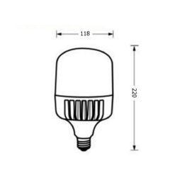 ขนาดหลอดไฟไฮเบย์ LED Highwatt Shop Bulb 50W (เดย์ไลท์) EVE
