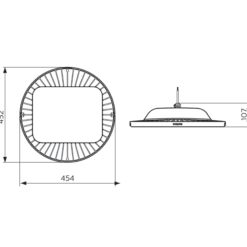 ขนาดโคมไฮเบย์ LED Philips 200W (คูลไวท์)